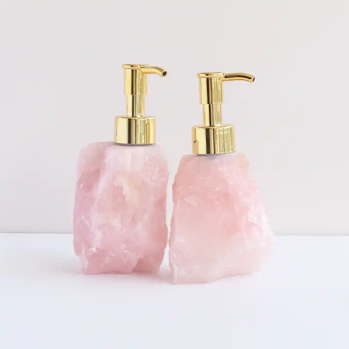 Seifen- oder Lotionsspender aus Rosenquarz