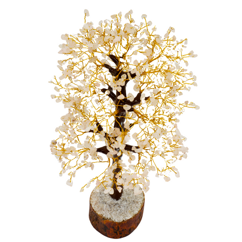 Arbre du Bonheur en Quartz Rose non chauffé 1000 pierres 39 cm