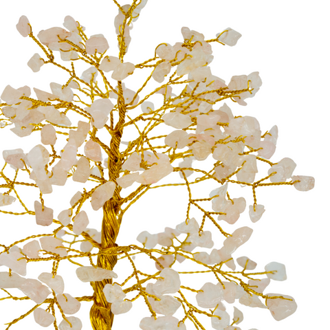 Arbre du Bonheur en Quartz Rose non chauffées 300 pierres 21 cm