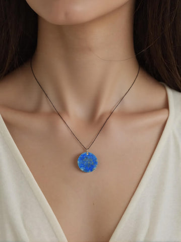 Pendentif Round und Lapis-Lazuli