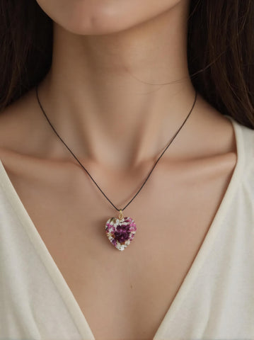 Pendentif Rond en Tourmaline Rose – Amour & Vitalité