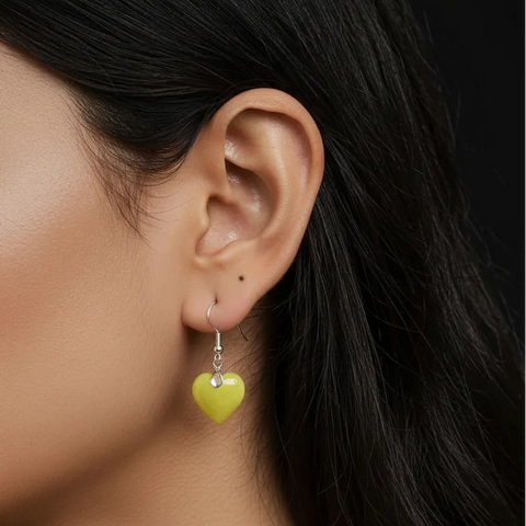 Grüne Opal-Herz-Ohrringe