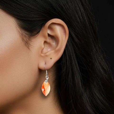 Boucles d’Oreilles Quartz Hématoïde Rouge Marquise – Vitalité, Ancrage & Transformation Émotionnelle