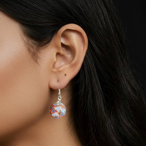Boucles d’Oreilles Agate Rouge Rond – Sérénité & Confiance en Soi