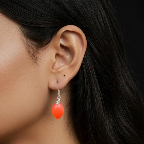 Boucles d’Oreilles Calcite Extra Orange Marquise – Énergie et Détermination
