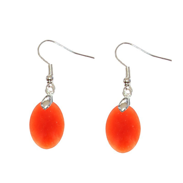 Boucles d'Oreilles Calcite Orange EXTRA Ovale - Gemio.ch