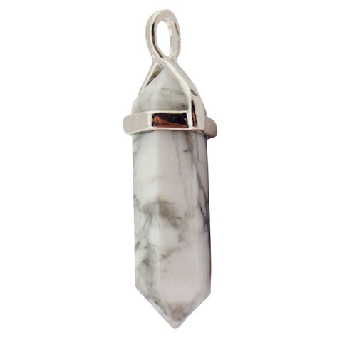 Pendentif Pointe en Howlite Blanche