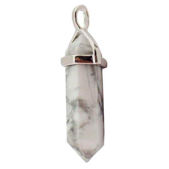 Pendentif Pointe en Howlite Blanche