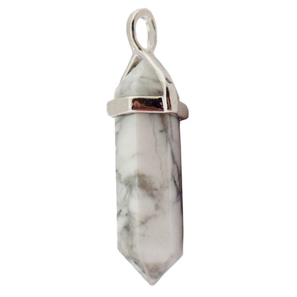 Pendentif Pointe en Howlite Blanche