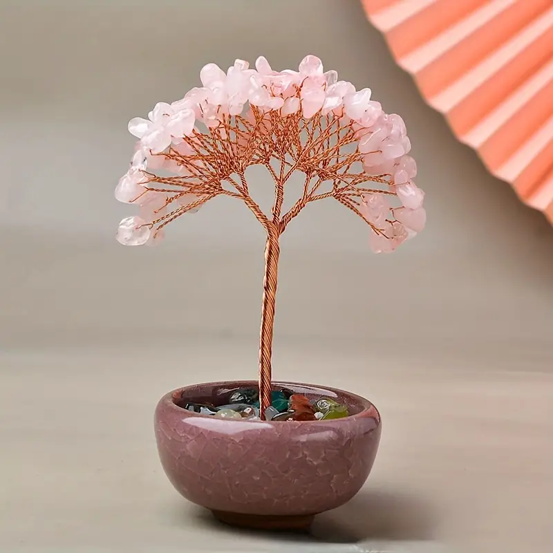 Arbre de Vie en Pierres Précieuses Naturelles avec Bol en Terre Cuite - Gemio.ch