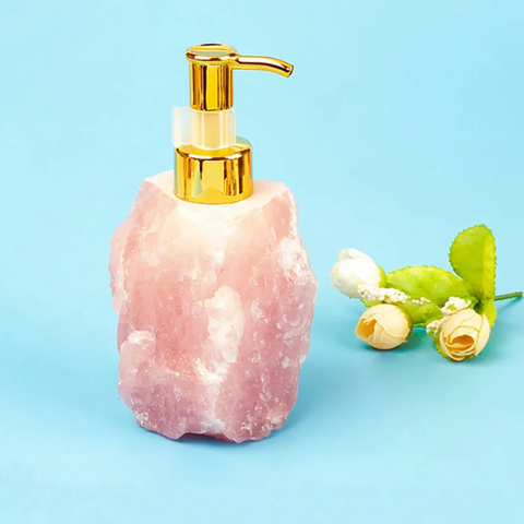 Seifen- oder Lotionsspender aus Rosenquarz