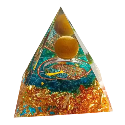 Pyramide de cristaux de guérison en orgone