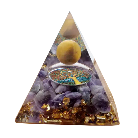 Pyramide de cristaux de guérison en orgone