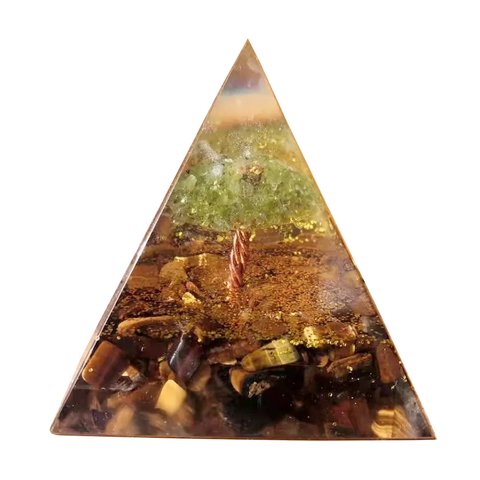 Pyramide de cristaux de guérison en orgone