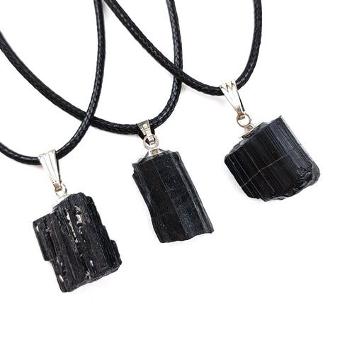 Pendentif en tourmaline noire brute - Protection et Énergie Puissante