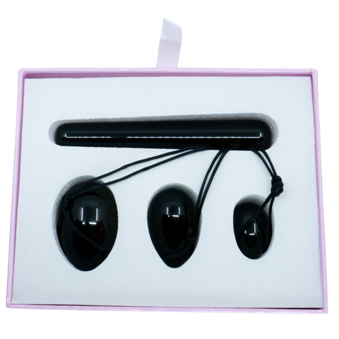 Œufs de Yoni en Obsidienne avec Bâton de Massage - Protection, Guérison Profonde et Puissance Intérieure