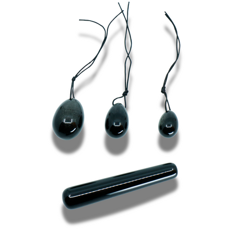Œufs de Yoni en Obsidienne avec Bâton de Massage - Protection, Guérison Profonde et Puissance Intérieure