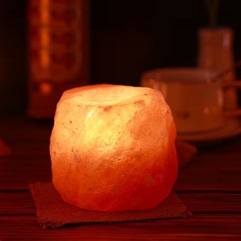 Porte-Bougie en Sel de l'Himalaya - Lumière Apaisante et Bien-être Naturel