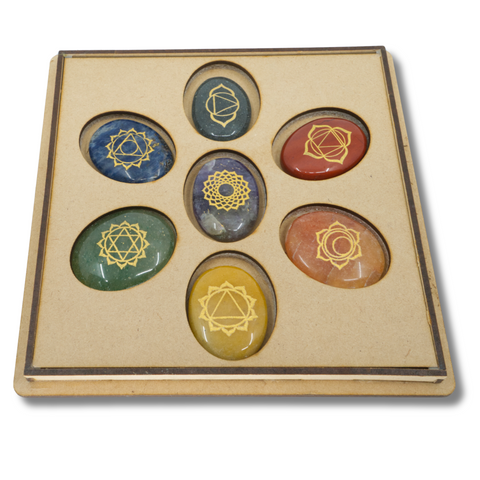 Ensembles de Pierres de Guérison en Cristaux pour les 7 Chakras - Pierres Précieuses pour l'Équilibrage des Chakras avec Coffret