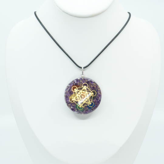 Pendentif en Améthyste Chargé en Énergie Reiki Orgon - Protection EMF et Purification Spirituelle