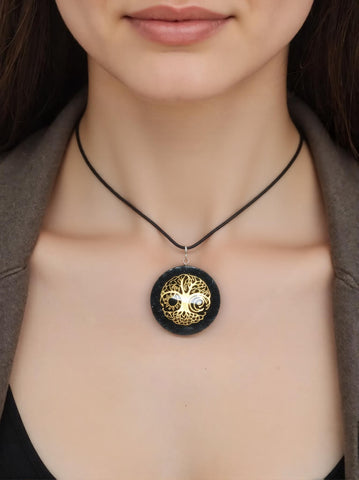 Pendentif en Shungite Chargé en Énergie Reiki Orgon - Bouclier EMF et Purificateur d'Énergie