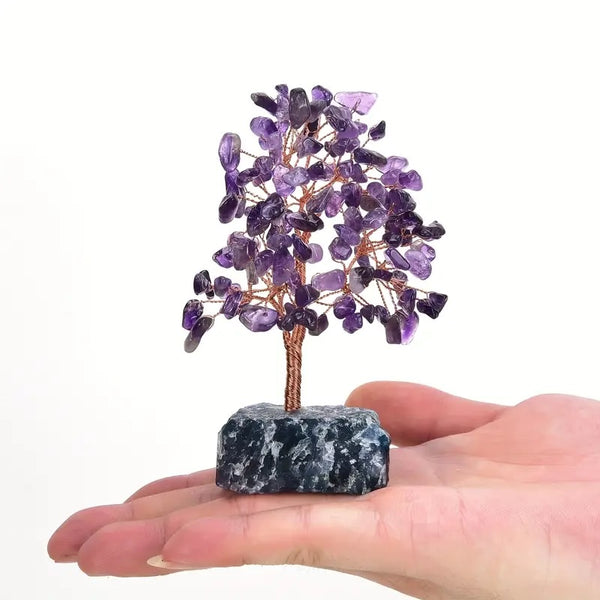 Arbre de Vie en Améthyste avec Base en Bloc d’Améthyste - Sérénité et Équilibre - Gemio.ch