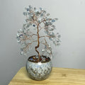 Arbre de Vie en Aigue-Marine avec Pot en Céramique Vert Style Bohème - 18x7x7 cm - Sérénité et Élégance - Gemio.ch