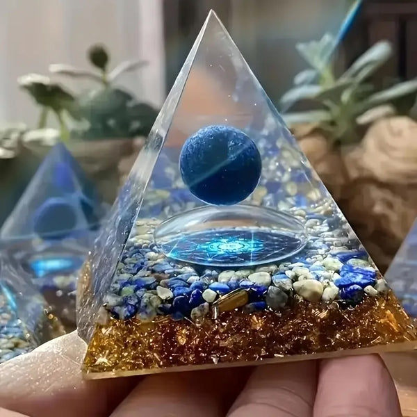 Orgonpyramide mit Lapislazuli - 5 cm - Weisheit und Harmonie