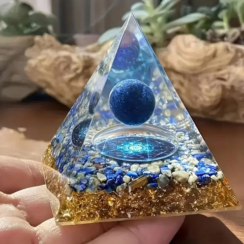 Orgonpyramide mit Lapislazuli - 5 cm - Weisheit und Harmonie