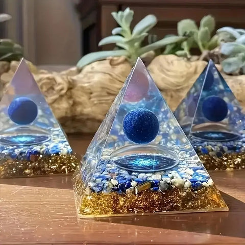 Orgonpyramide mit Lapislazuli - 5 cm - Weisheit und Harmonie