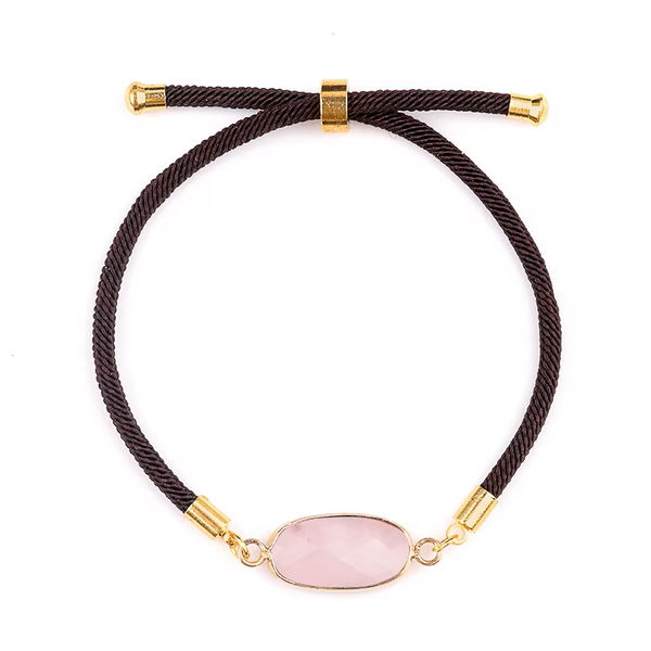 Collection Bracelet Médaillon Ovale Facettée en Pierres Naturelles - Gemio.ch