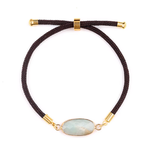 Collection Bracelet Médaillon Ovale Facettée en Pierres Naturelles