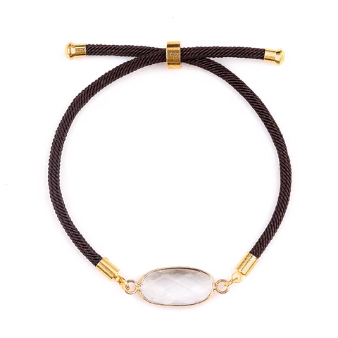 Collection Bracelet Médaillon Ovale Facettée en Pierres Naturelles