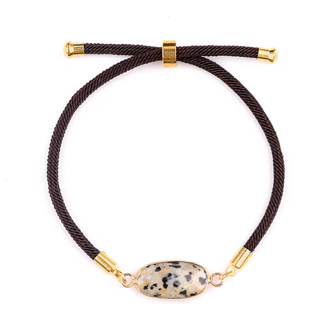 Collection Bracelet Médaillon Ovale Facettée en Pierres Naturelles