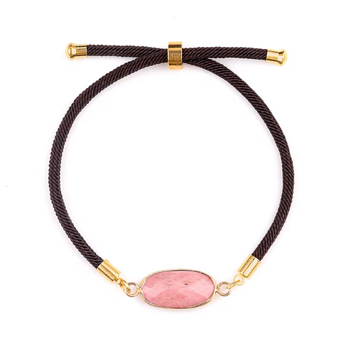 Collection Bracelet Médaillon Ovale Facettée en Pierres Naturelles