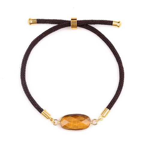 Collection Bracelet Médaillon Ovale Facettée en Pierres Naturelles