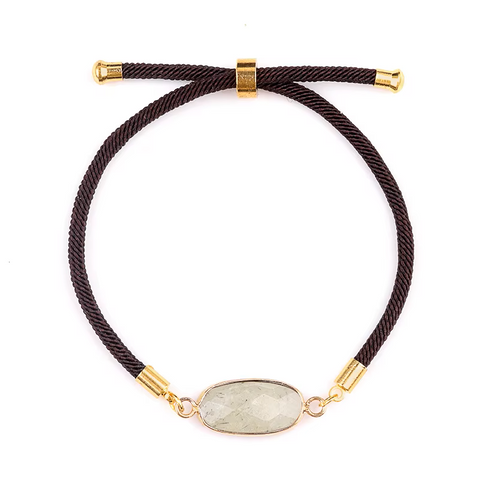 Collection Bracelet Médaillon Ovale Facettée en Pierres Naturelles