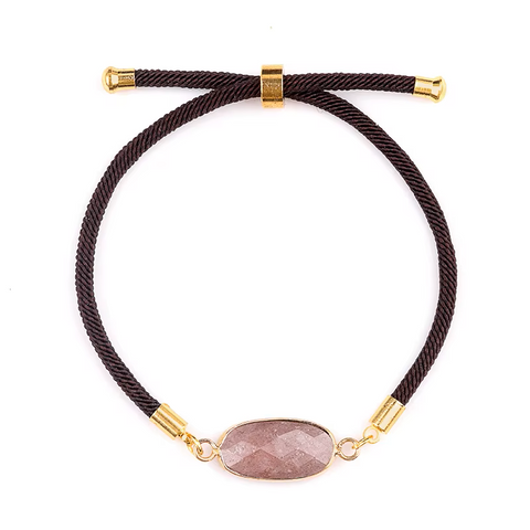 Collection Bracelet Médaillon Ovale Facettée en Pierres Naturelles