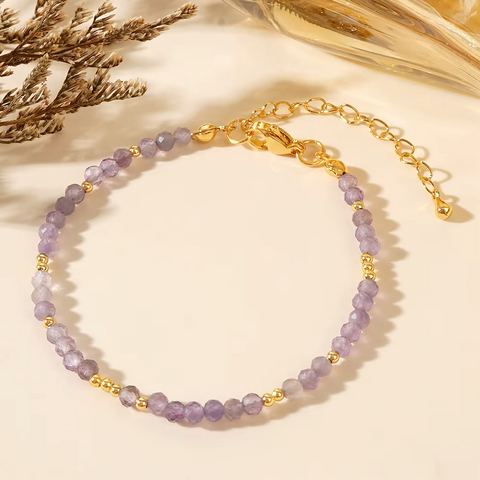 Collection Bracelets Perles Facettées de 2 et 3 mm en Pierres Naturelles