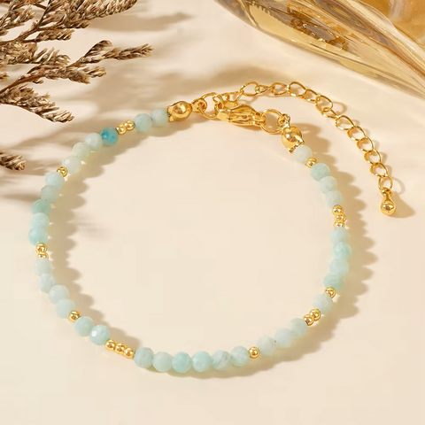 Collection Bracelets Perles Facettées de 2 et 3 mm en Pierres Naturelles