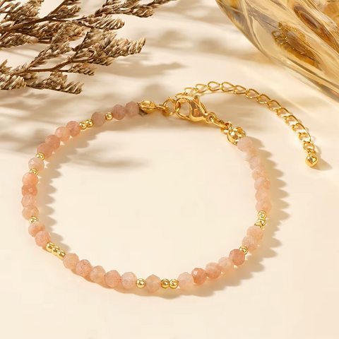 Collection Bracelets Perles Facettées de 2 et 3 mm en Pierres Naturelles