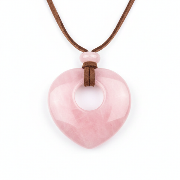Pendentif Talisman Chance & Bénédiction - Cœur en Pierre Naturelle - Gemio.ch