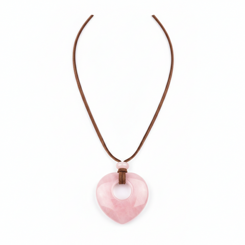 Pendentif Talisman Chance & Bénédiction - Cœur en Pierre Naturelle