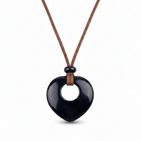 Pendentif Talisman Chance & Bénédiction - Cœur en Pierre Naturelle