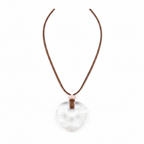Pendentif Talisman Chance & Bénédiction - Cœur en Pierre Naturelle