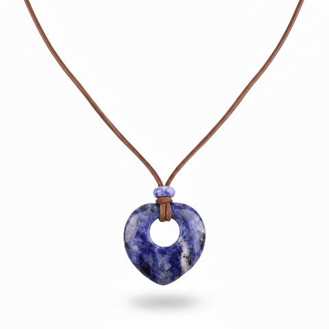 Pendentif Talisman Chance & Bénédiction - Cœur en Pierre Naturelle