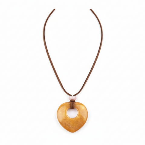 Pendentif Talisman Chance & Bénédiction - Cœur en Pierre Naturelle