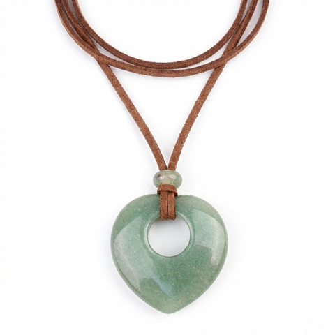 Pendentif Talisman Chance & Bénédiction - Cœur en Pierre Naturelle