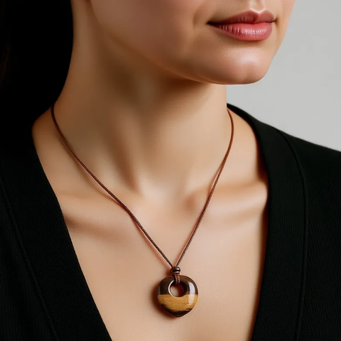 Pendentif Talisman Chance & Bénédiction - Cœur en Pierre Naturelle