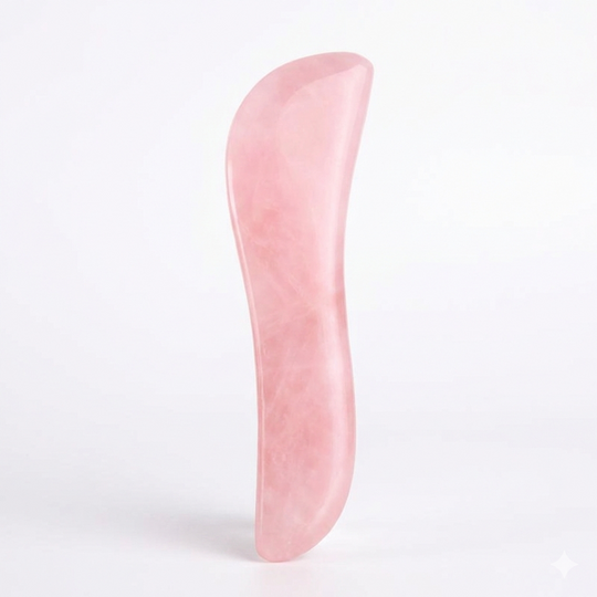 Gua Sha "Soin Ancestral" - Outil de Massage Allongé en Quartz Rose